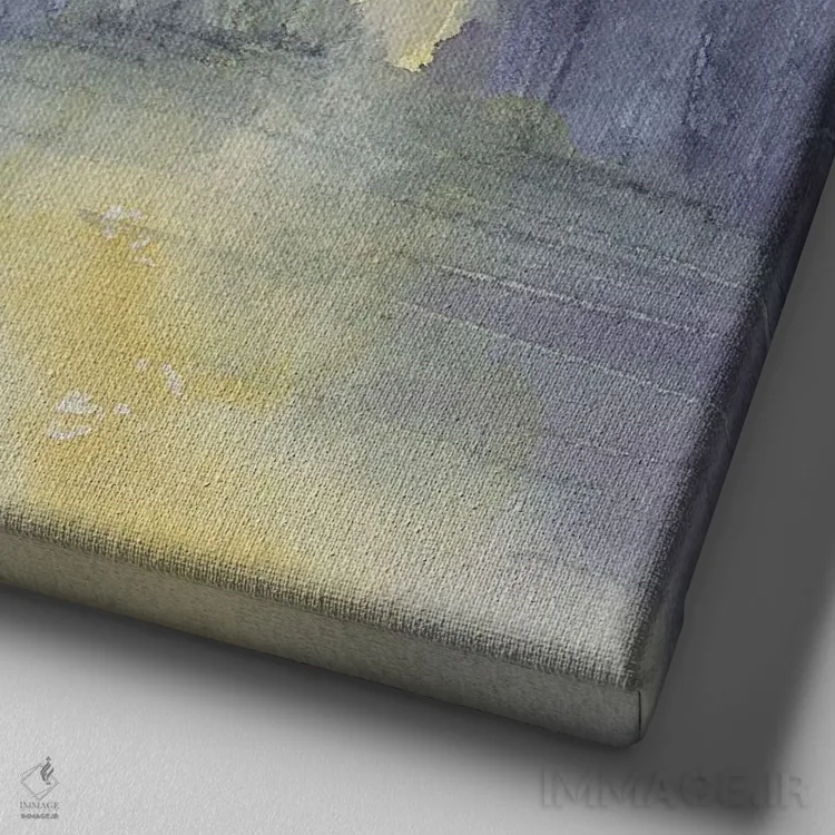 تابلو انتزاعی مه بنفش اثر لیز کاوینگتون - نمای نزدیک بافت بوم