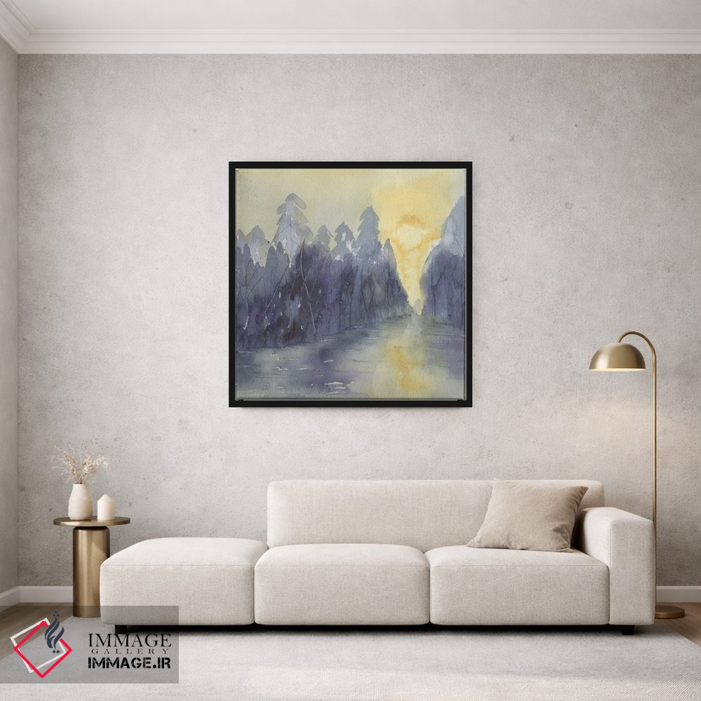 تابلو انتزاعی مه بنفش اثر لیز کاوینگتون - D1B