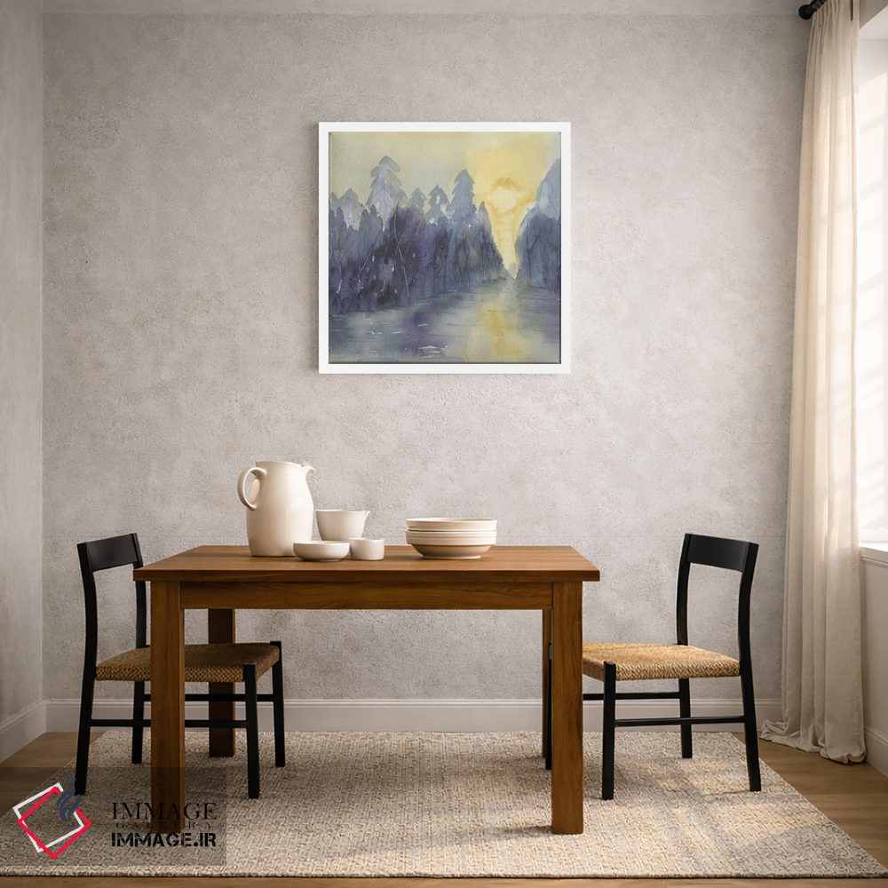 تابلو انتزاعی مه بنفش اثر لیز کاوینگتون - D2W