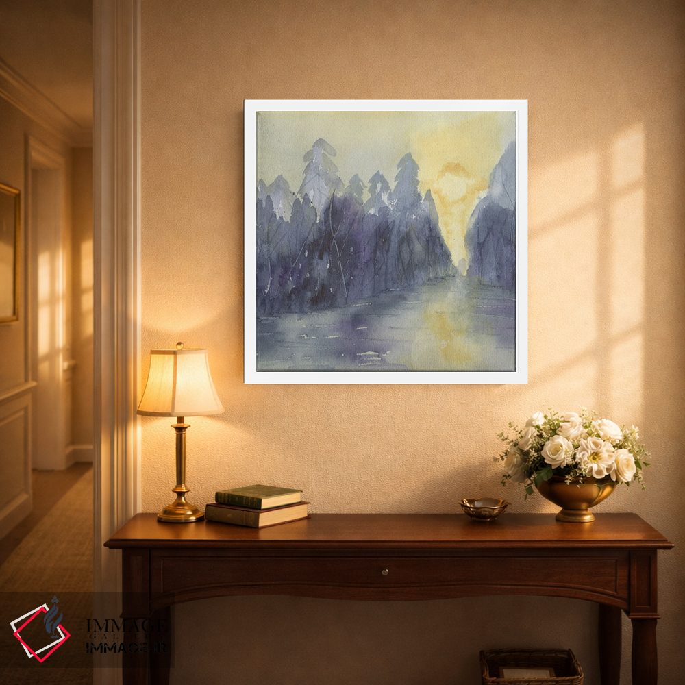 تابلو انتزاعی مه بنفش اثر لیز کاوینگتون - D3W