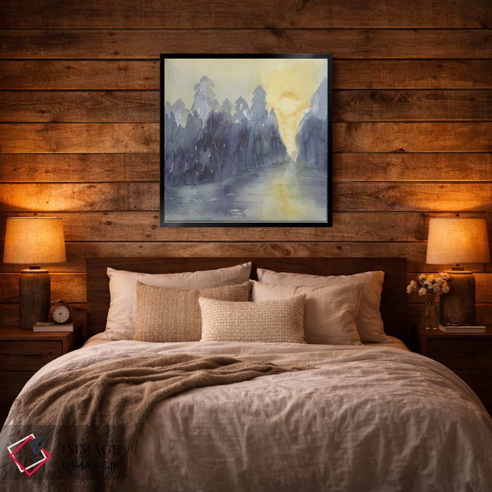 تابلو انتزاعی مه بنفش اثر لیز کاوینگتون - D5B