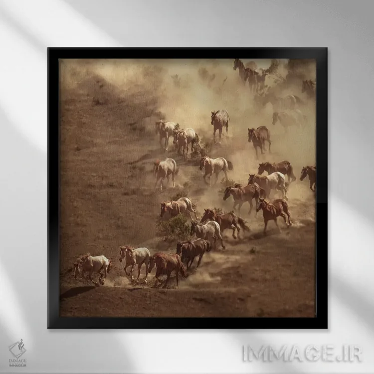 تابلو دکوراتیو غبارآلود اثر سالی لیندن - نمای قابدار مشکی