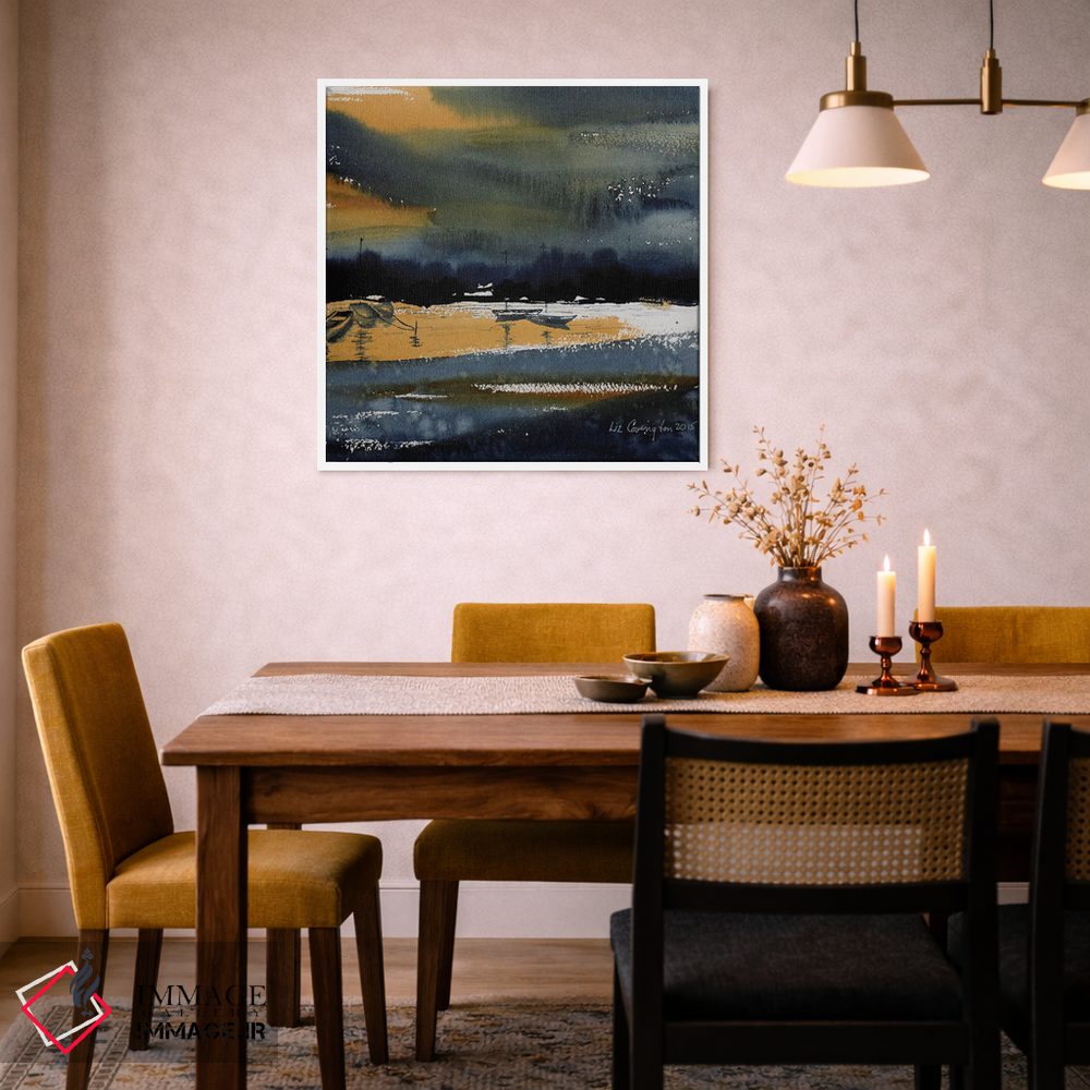 تابلو انتزاعی قایق های بندر اثر لیز کاوینگتون - D5W