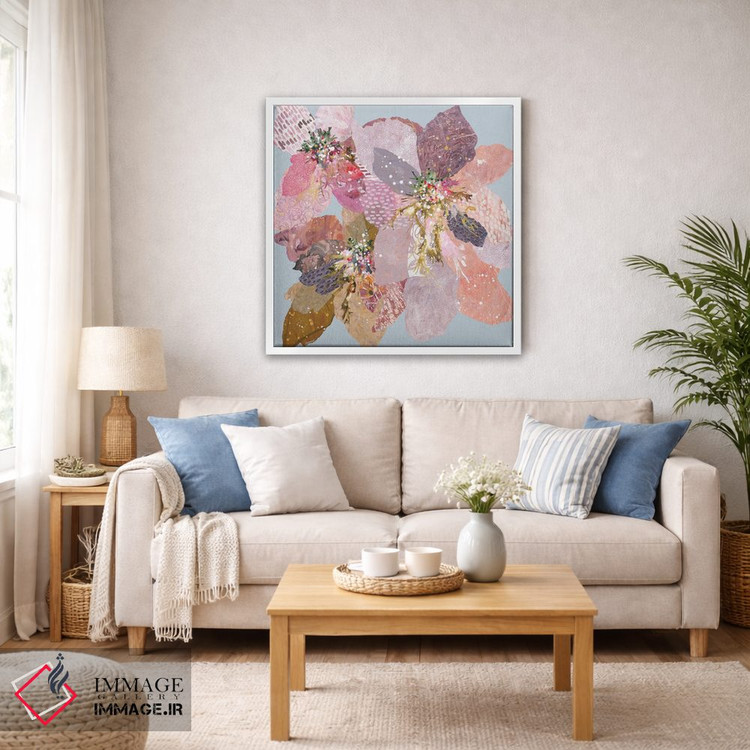 تابلو دکوراتیو آسمان آبی گل گندم اثر لیان داکینو - D5W