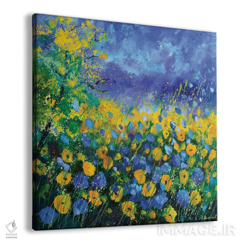 تابلو انتزاعی گل های زرد اثر پل لدنت - نمای پرسپکتیو محصول