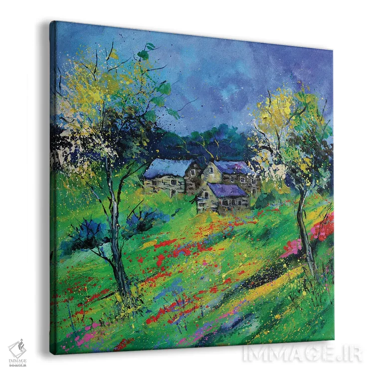 تابلو انتزاعی شقایق های بهاری اثر پل لدنت - نمای پرسپکتیو محصول