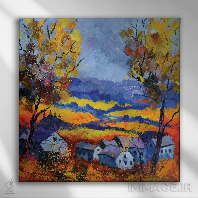 تابلو انتزاعی پاییز در اووری اثر پل لدنت - نمای روبهرو روی دیوار