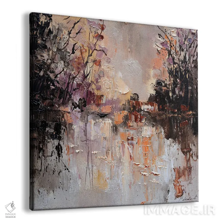 تابلو انتزاعی برکه در پاییز اثر پل لدنت - نمای پرسپکتیو محصول