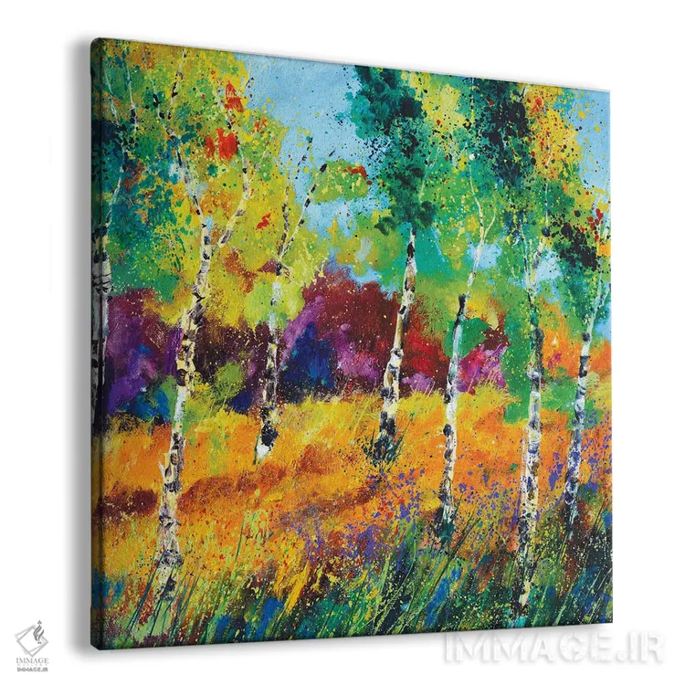 تابلو انتزاعی درختان صنوبر اثر پل لدنت - نمای پرسپکتیو محصول