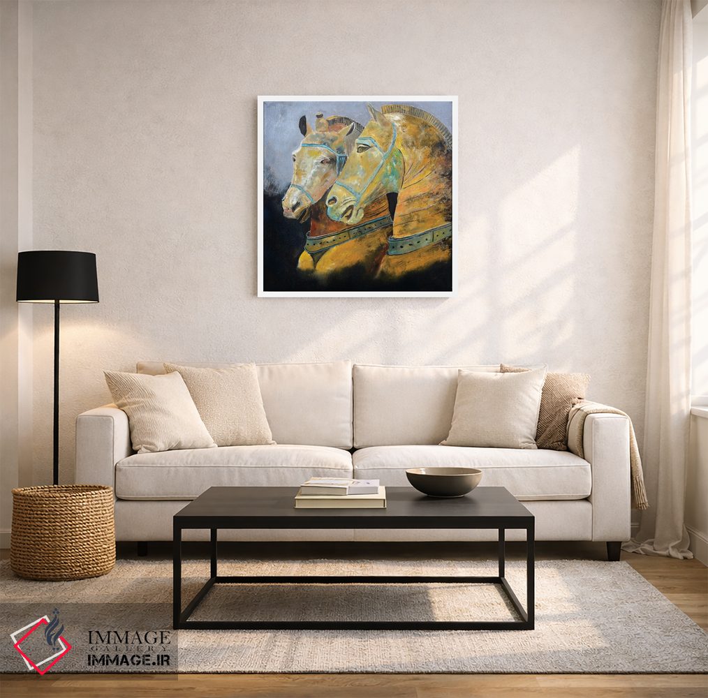 تابلو دکوراتیو دو اسب اثر پل لدنت - D2W