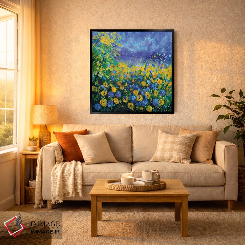 تابلو انتزاعی گل های زرد اثر پل لدنت - D4B