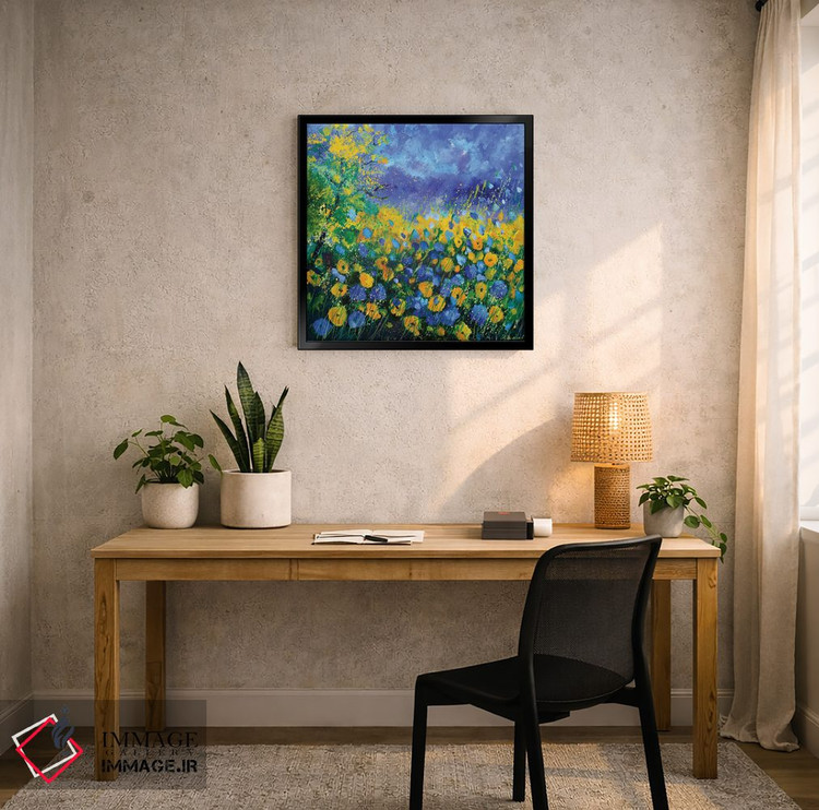تابلو انتزاعی گل های زرد اثر پل لدنت - D6B