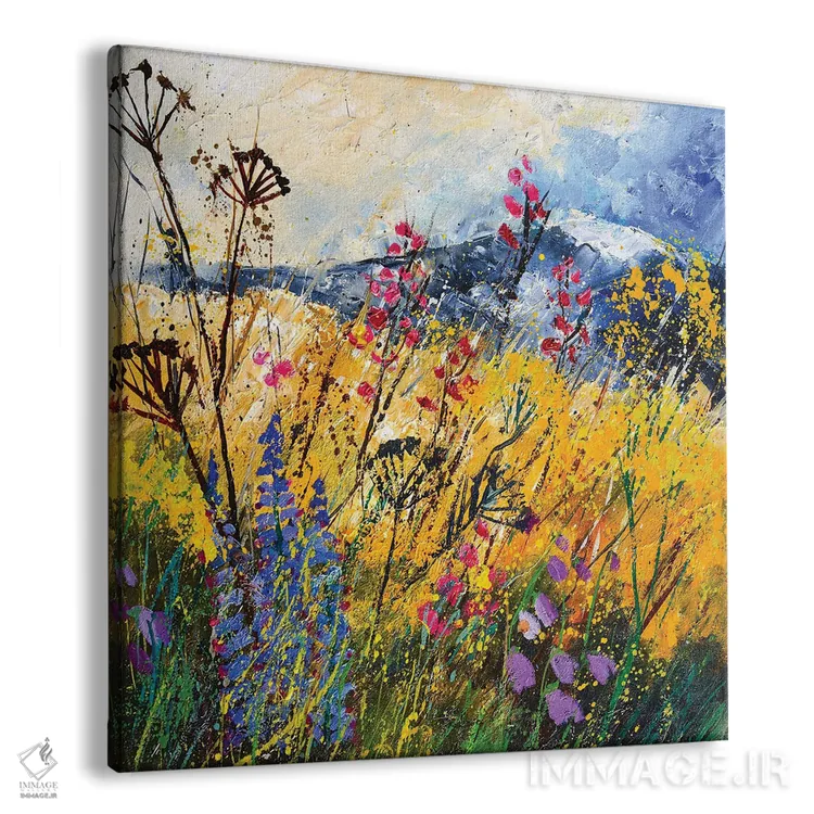 تابلو انتزاعی گل های وحشی اثر پل لدنت - نمای پرسپکتیو محصول