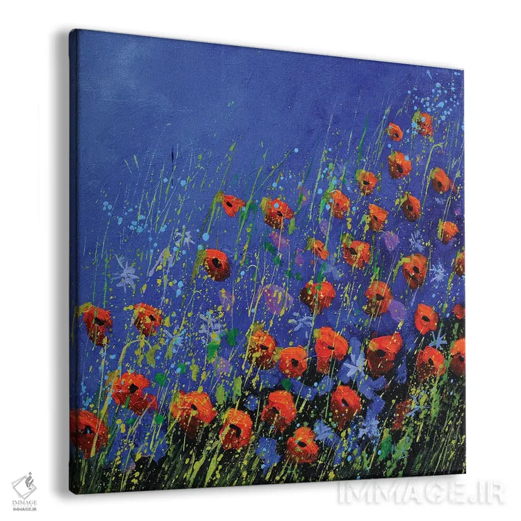 تابلو انتزاعی شقایق ها اثر پل لدنت - نمای پرسپکتیو محصول