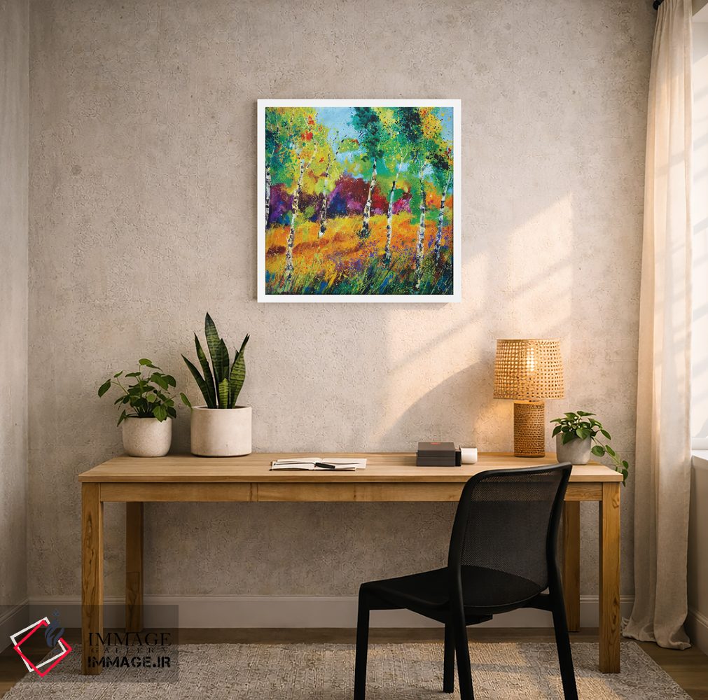 تابلو انتزاعی درختان صنوبر اثر پل لدنت - D3W