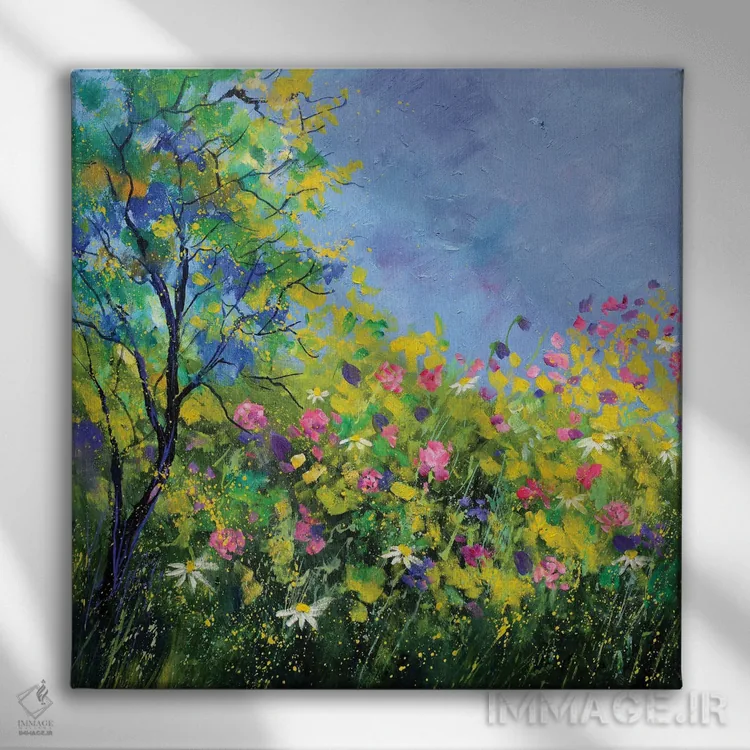 تابلو انتزاعی بهار اثر پل لدنت - نمای روبهرو روی دیوار