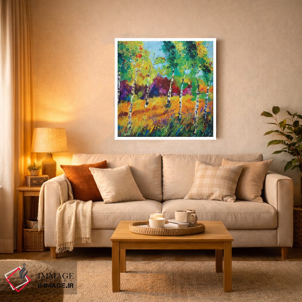 تابلو انتزاعی درختان صنوبر اثر پل لدنت - D2W