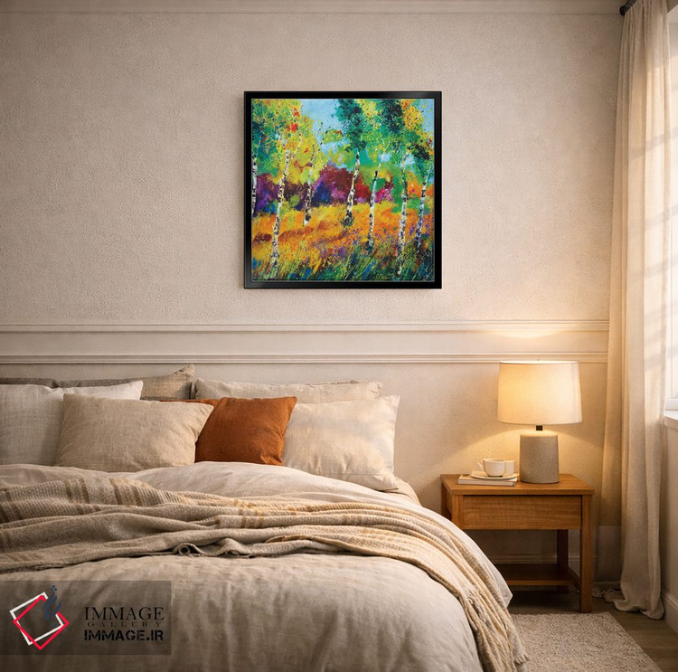 تابلو انتزاعی درختان صنوبر اثر پل لدنت - D4B