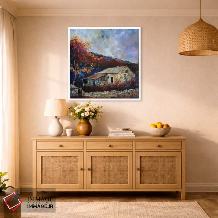 تابلو انتزاعی خانه روستایی قدیمی اثر پل لدنت - D1W