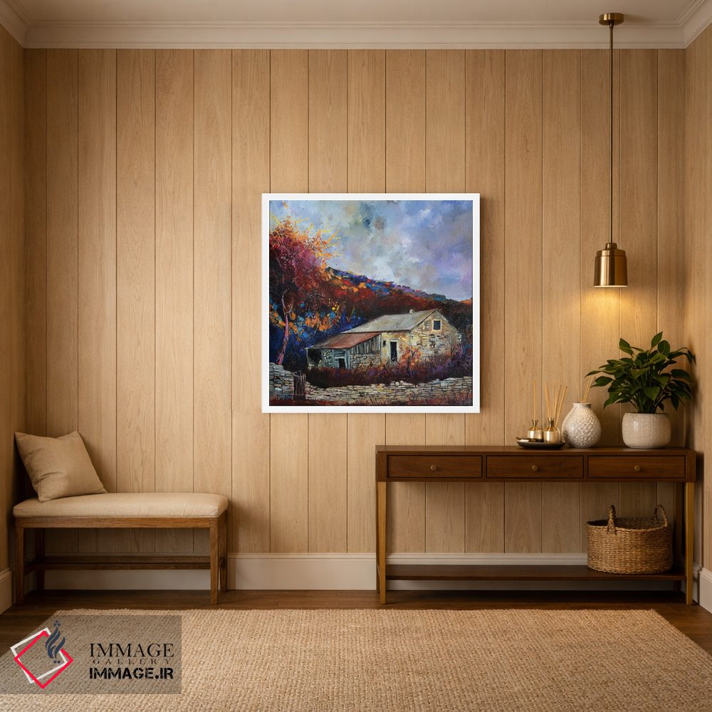 تابلو انتزاعی خانه روستایی قدیمی اثر پل لدنت - D3W