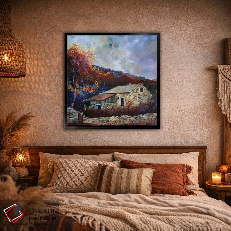 تابلو انتزاعی خانه روستایی قدیمی اثر پل لدنت - D2B