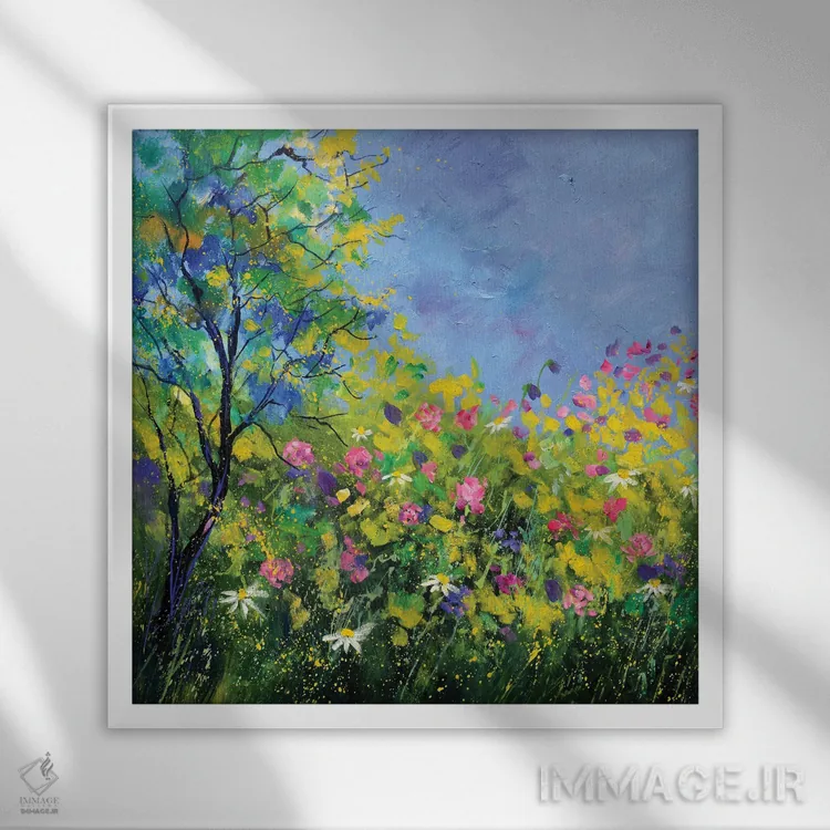 تابلو انتزاعی بهار اثر پل لدنت - نمای قابدار سفید