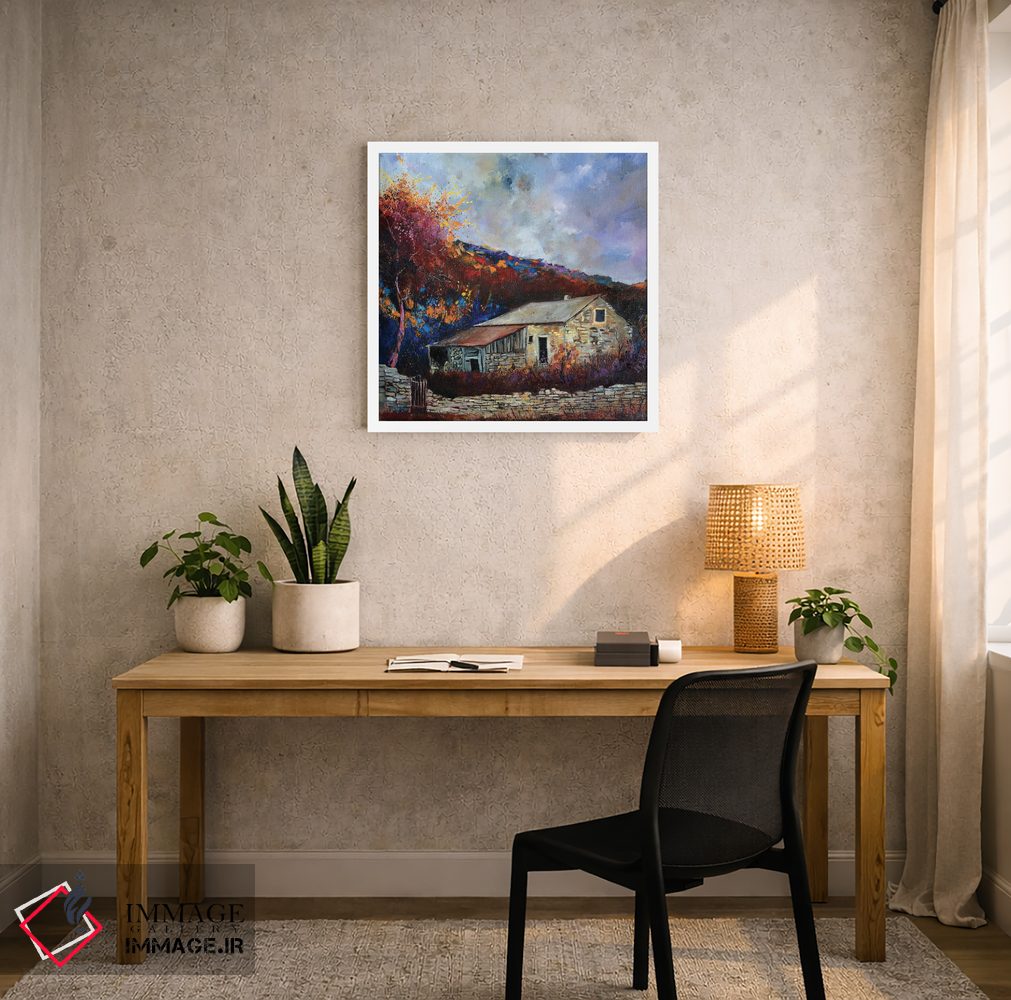 تابلو انتزاعی خانه روستایی قدیمی اثر پل لدنت - D5W