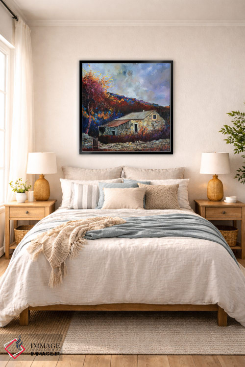 تابلو انتزاعی خانه روستایی قدیمی اثر پل لدنت - D6B