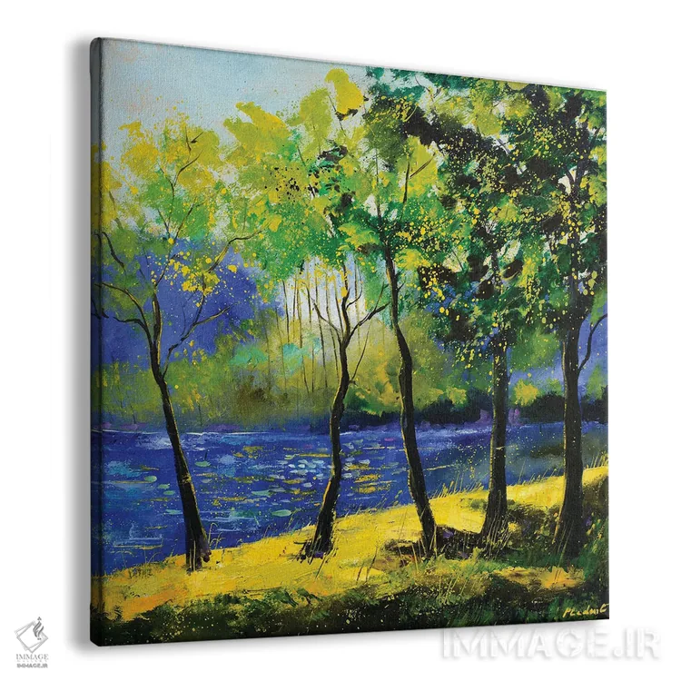 تابلو انتزاعی رودخانه آبی اثر پل لدنت - نمای پرسپکتیو محصول