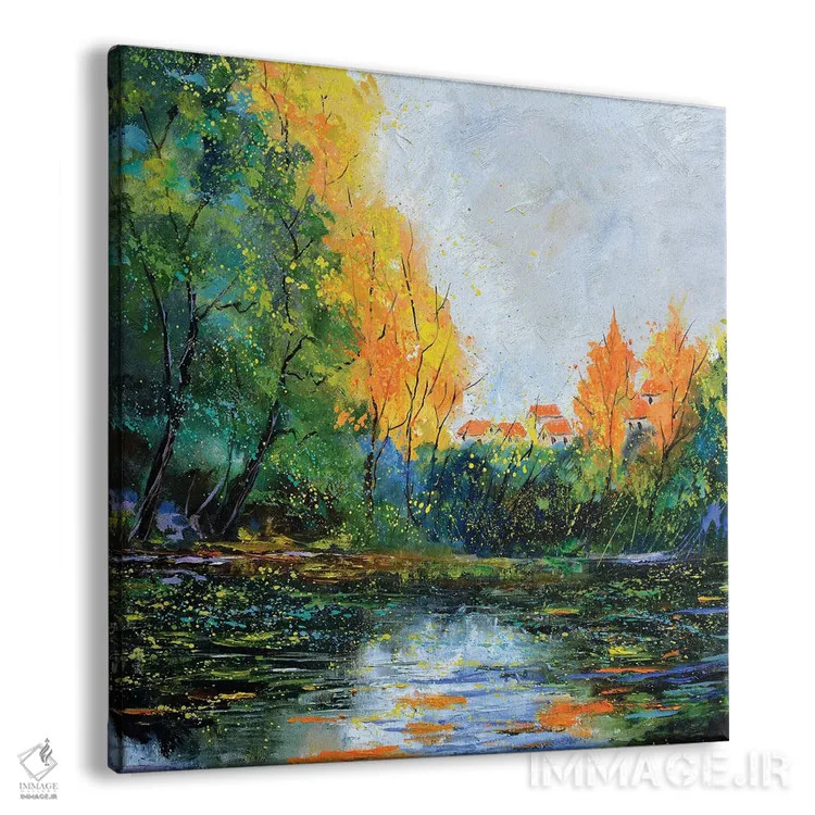 تابلو انتزاعی برکه در پاییز اثر پل لدنت - نمای پرسپکتیو محصول