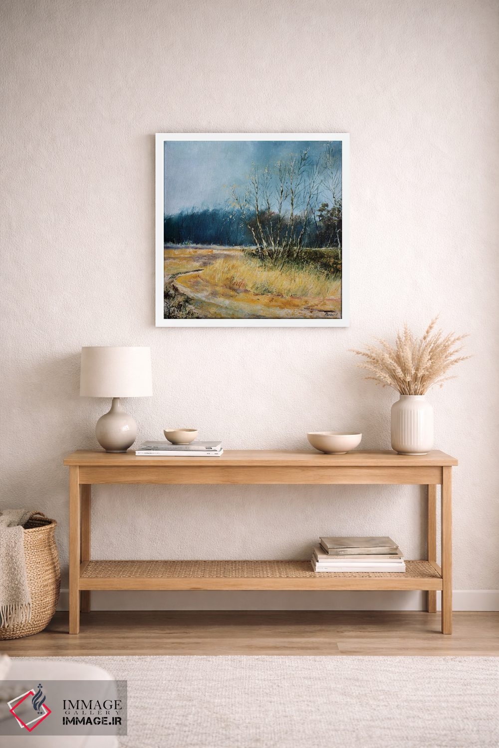 تابلو دکوراتیو چند درخت صنوبر در زمستان اثر پل لدنت - D2W