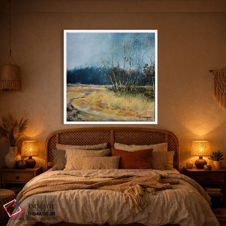 تابلو دکوراتیو چند درخت صنوبر در زمستان اثر پل لدنت - D1W