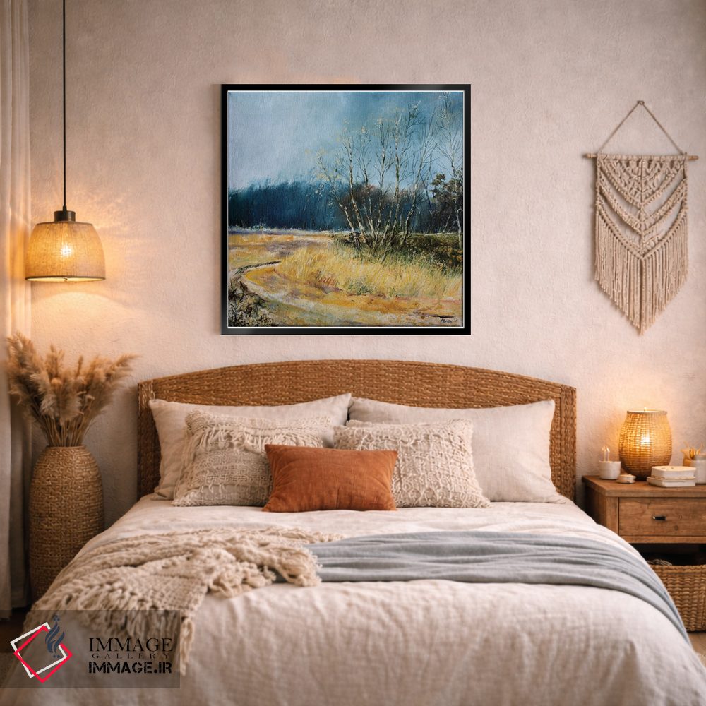 تابلو دکوراتیو چند درخت صنوبر در زمستان اثر پل لدنت - D4B