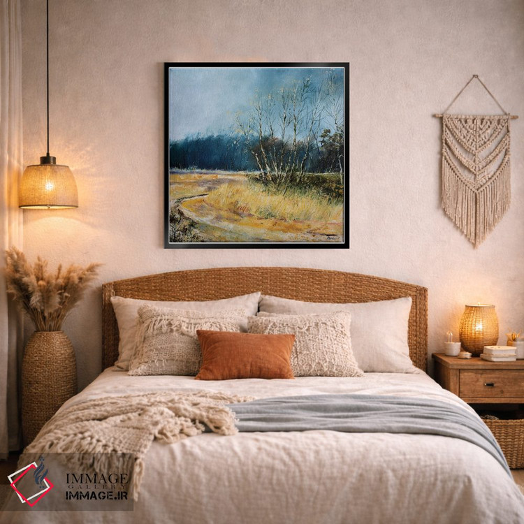 تابلو دکوراتیو چند درخت صنوبر در زمستان اثر پل لدنت - D4B