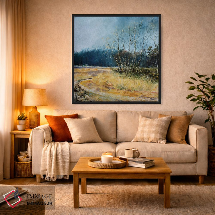 تابلو دکوراتیو چند درخت صنوبر در زمستان اثر پل لدنت - D3B