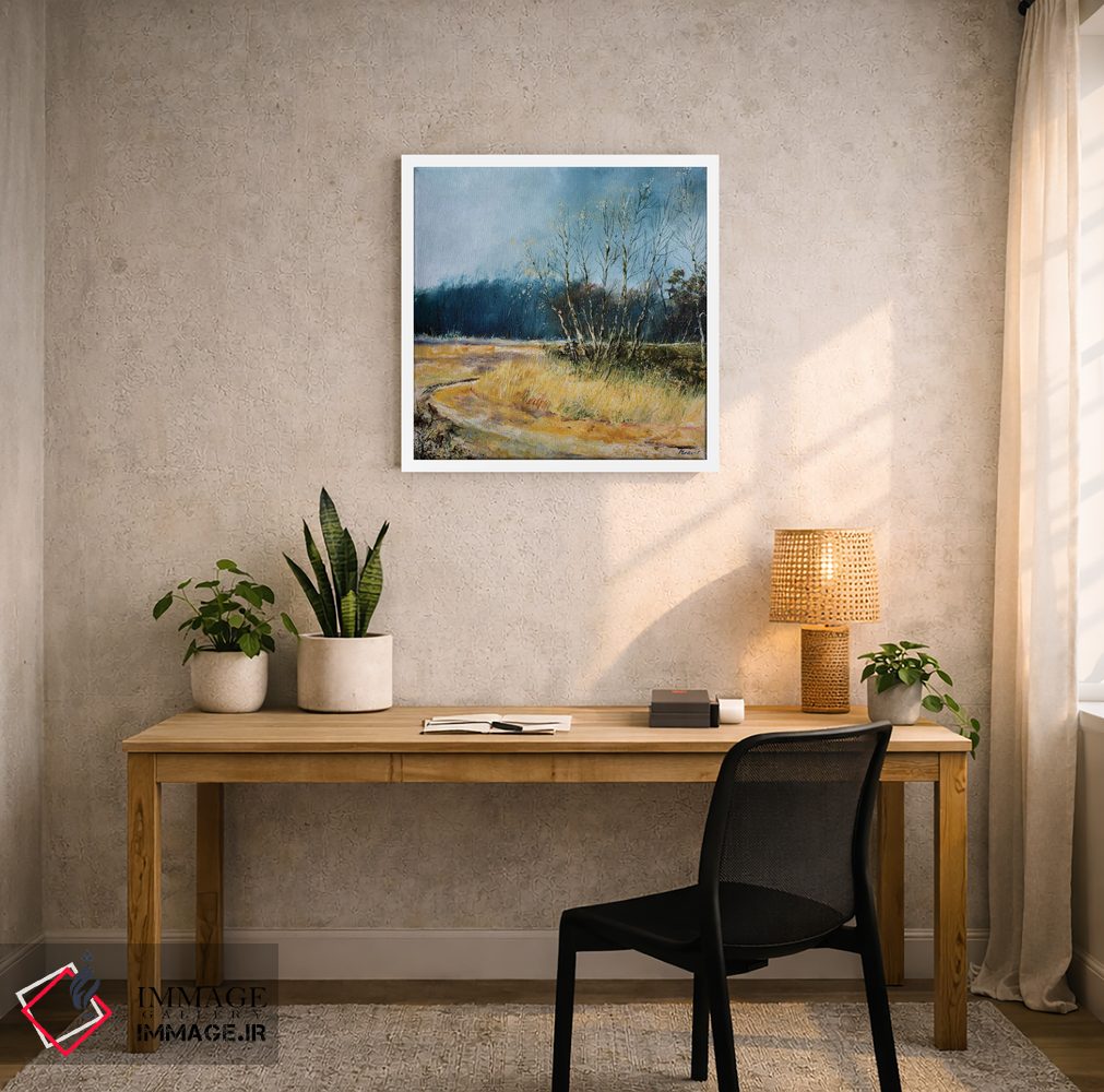 تابلو دکوراتیو چند درخت صنوبر در زمستان اثر پل لدنت - D5W