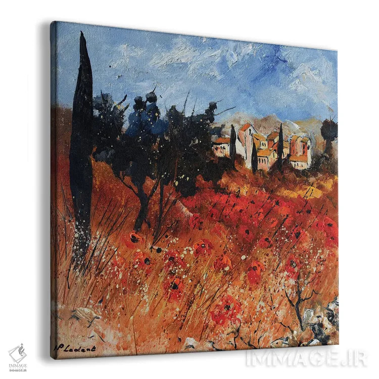 تابلو دکوراتیو پروانس قرمز اثر پل لدنت - نمای پرسپکتیو محصول