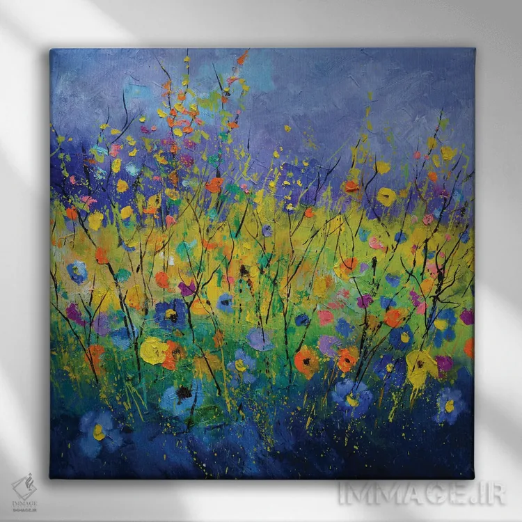 تابلو انتزاعی تابستانی پس از کووید اثر پل لدنت - نمای روبهرو روی دیوار