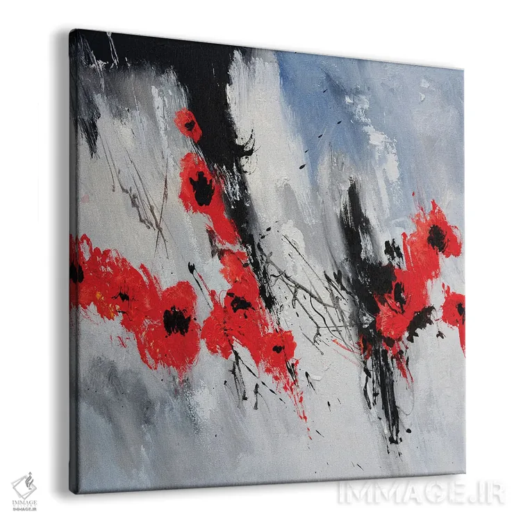 تابلو انتزاعی شقایق های پرنده اثر پل لدنت - نمای پرسپکتیو محصول