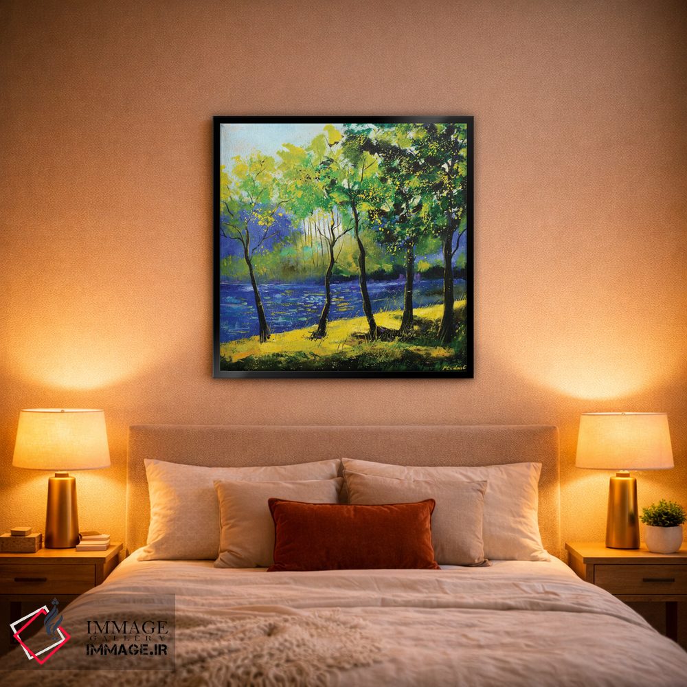 تابلو انتزاعی رودخانه آبی اثر پل لدنت - D1B