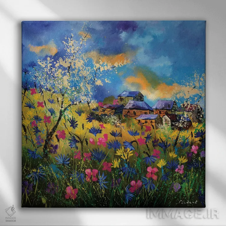 تابلو انتزاعی تابستان اثر پل لدنت - نمای روبهرو روی دیوار