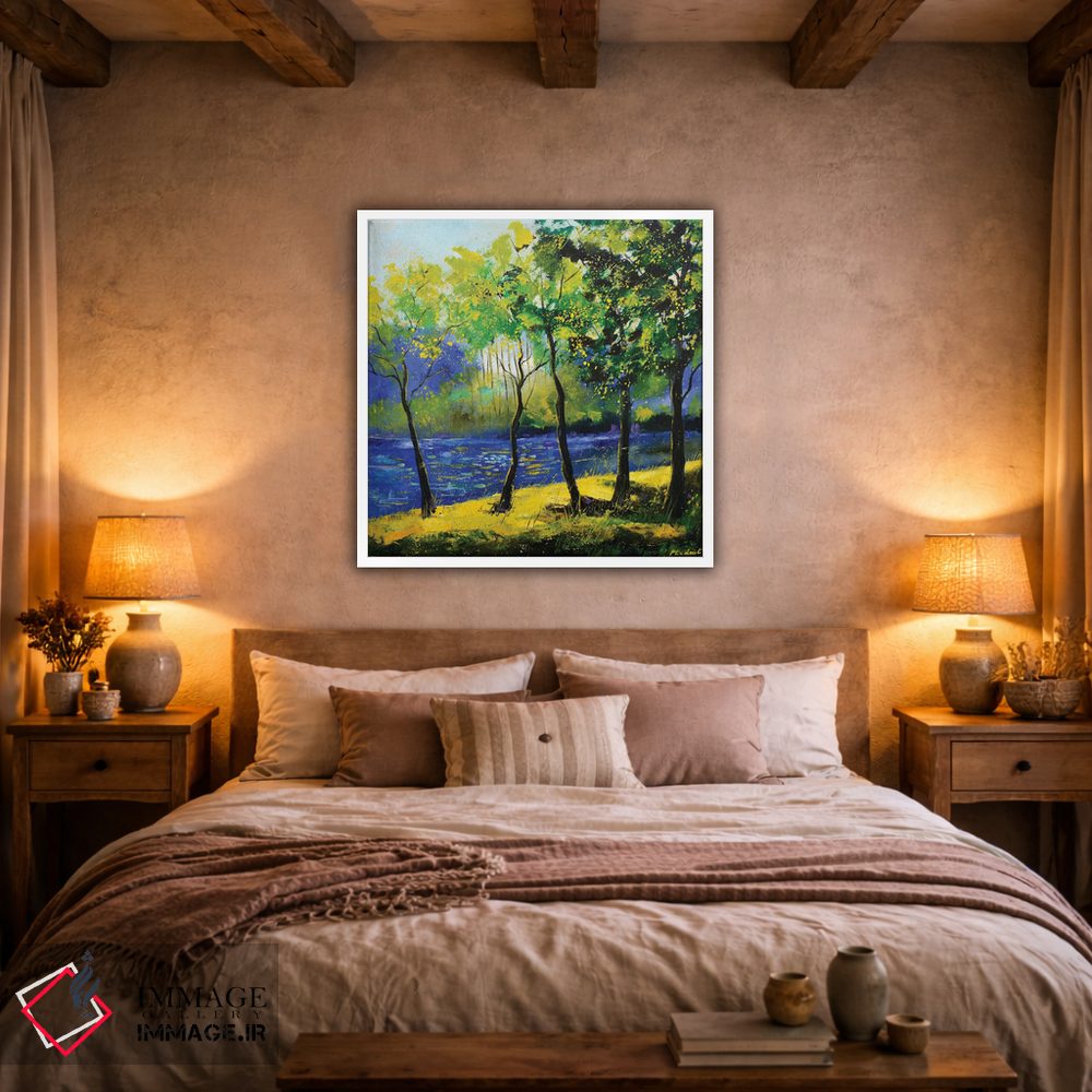 تابلو انتزاعی رودخانه آبی اثر پل لدنت - D3W