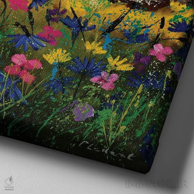 تابلو انتزاعی تابستان اثر پل لدنت - نمای نزدیک بافت بوم