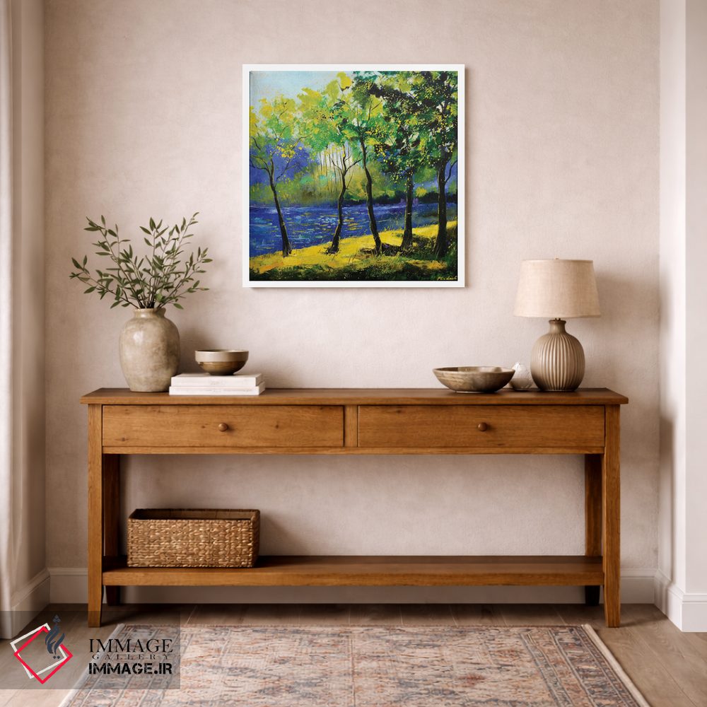 تابلو انتزاعی رودخانه آبی اثر پل لدنت - D4W