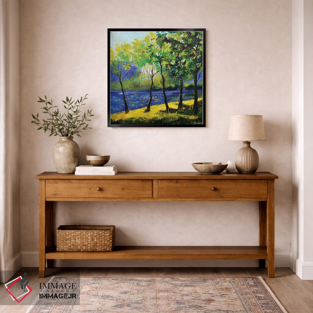 تابلو انتزاعی رودخانه آبی اثر پل لدنت - D5B