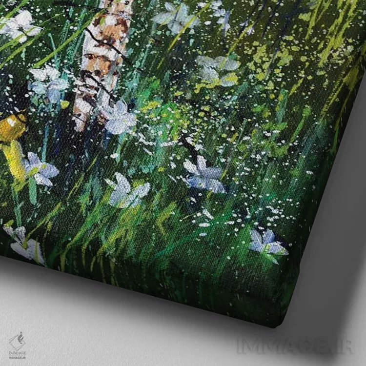 تابلو دکوراتیو بهار شاد ۲۰۲۱ اثر پل لدنت - نمای نزدیک بافت بوم