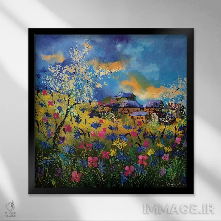 تابلو انتزاعی تابستان اثر پل لدنت - نمای قابدار مشکی