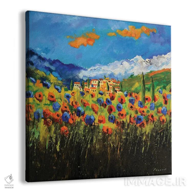 تابلو انتزاعی شقایق ها در توسکانی اثر پل لدنت - نمای پرسپکتیو محصول