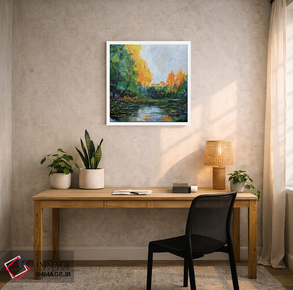 تابلو انتزاعی برکه در پاییز اثر پل لدنت - D5W