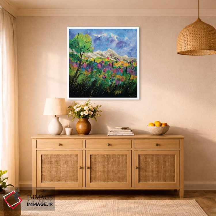 تابلو انتزاعی پروانس صورتی اثر پل لدنت - D2W